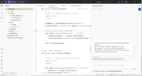 Q Developer integration into PyCharm Editor