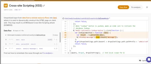 Snyk dataflow analysis