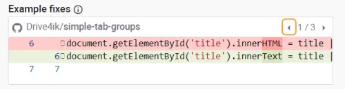 A fix recommendation